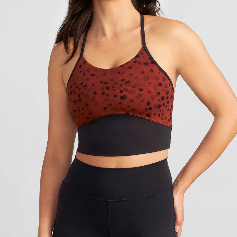 Stori Women's Spotted Workout Top - Rust and Black, Size 4, NWOT
